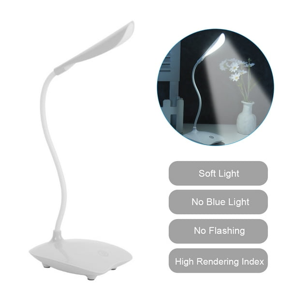 Rechargeable USB LED Lamp Dimmable WHT Warm//Cold Light f//Desk//Side Table Reading
